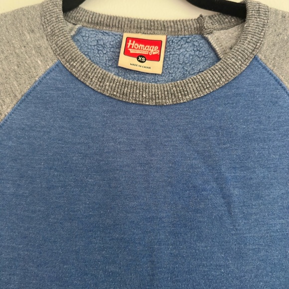 HOMAGE Blue and Gray Crewneck Sweater - Picture 3 of 4